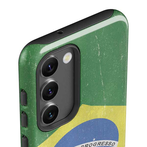 Brazil Flag Distressed Galaxy S23 Plus Pro Case